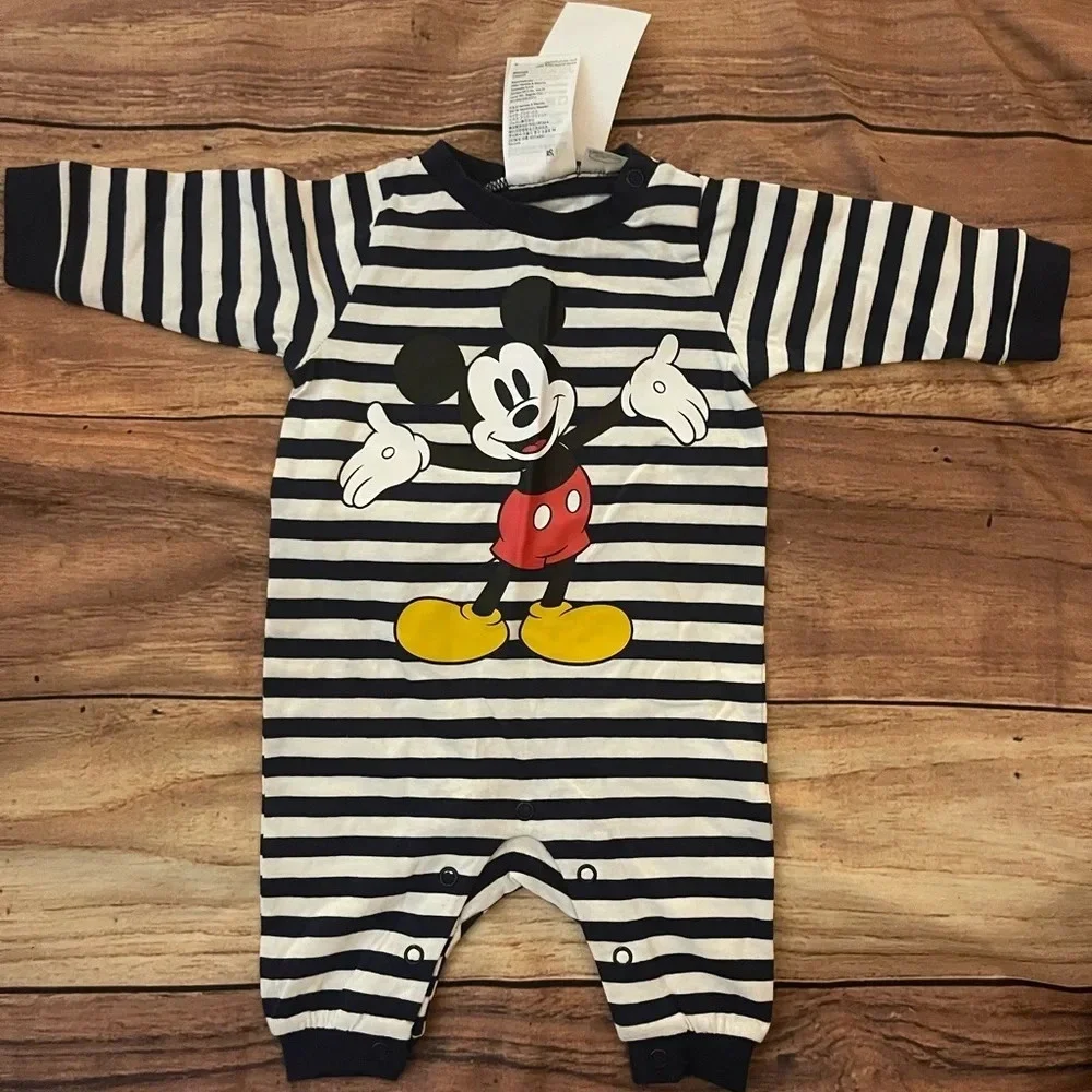 H&M x Disney Mickey Onesie, Navy, 0-1 month, NWT​
